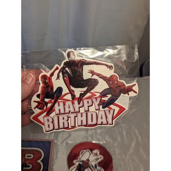 Spider Man Themed Birthday Party Supplies Banners, Toppers, Hanging Decorations - Picture 5 of 16